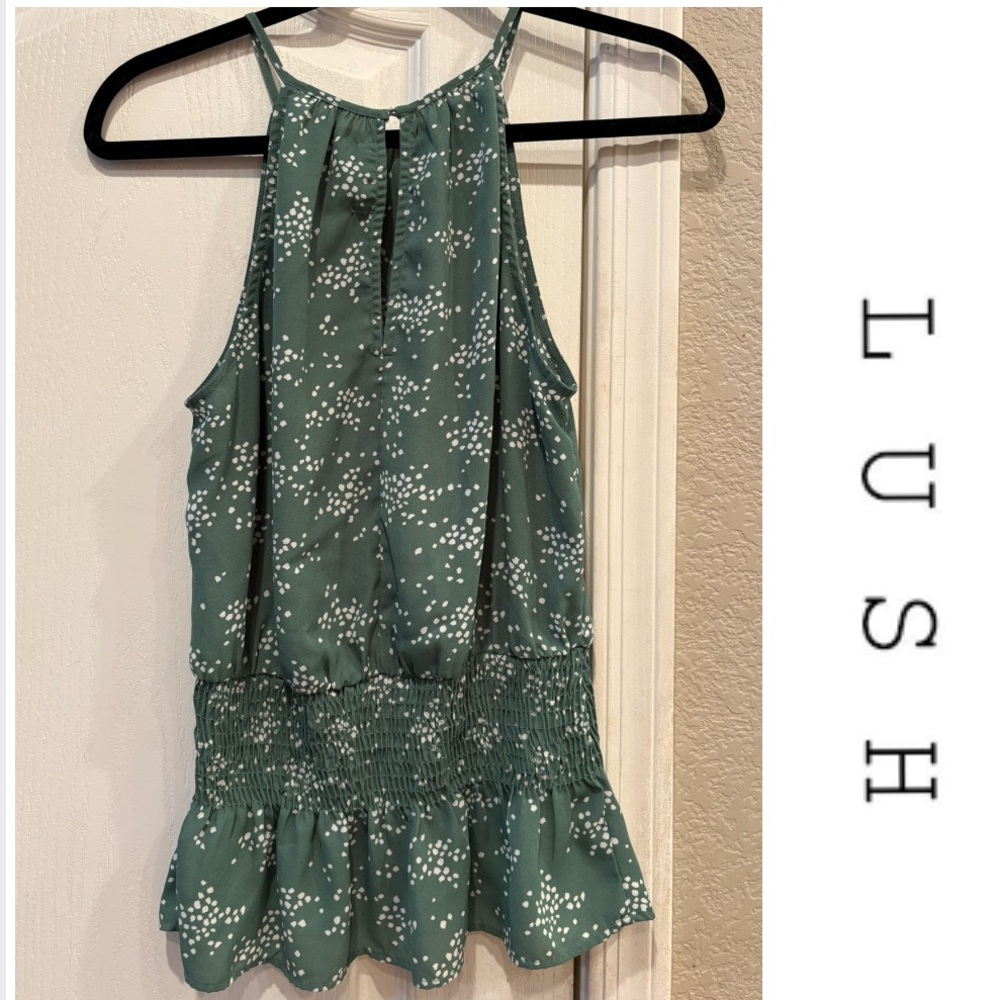 Lush Sage Print Tank Top, Size Small